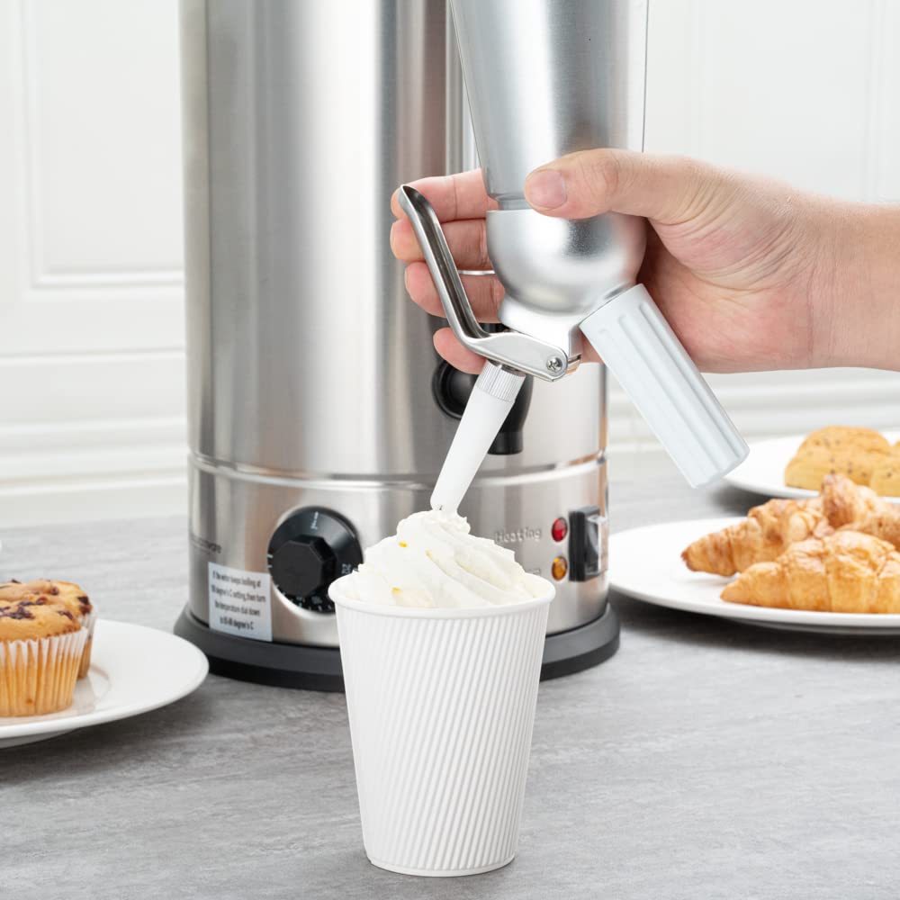Restaurantware Restpresso 3 Gallon Commercial Coffee Dispenser - 120V/1000W Stainless Steel Hot Water Urn with Adjustable Thermostat & No-Drip Spigot - Large Double-Wall Coffee Maker for Cafes, Offices & Catering Events (Serves 67 Cups, Silver 13/0 Stainless Steel)