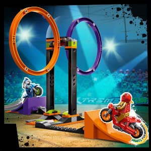 LEGO 60360 City Stuntz Bike Challenge: Rotating Circles Stunt Set with Motorcycle Toy for Kids Ages 6+, 1-2 Player Action Game - Perfect for Indoor Play, Birthday Gifts & Adventure-Themed Fun