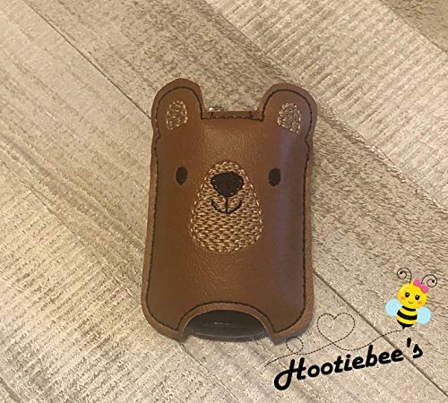 Bear-Shaped Hand Sanitizer Holder & Lip Balm Clip - Cute Keychain Accessory for Purse, Backpack, Gym Bag and Outdoor Activities