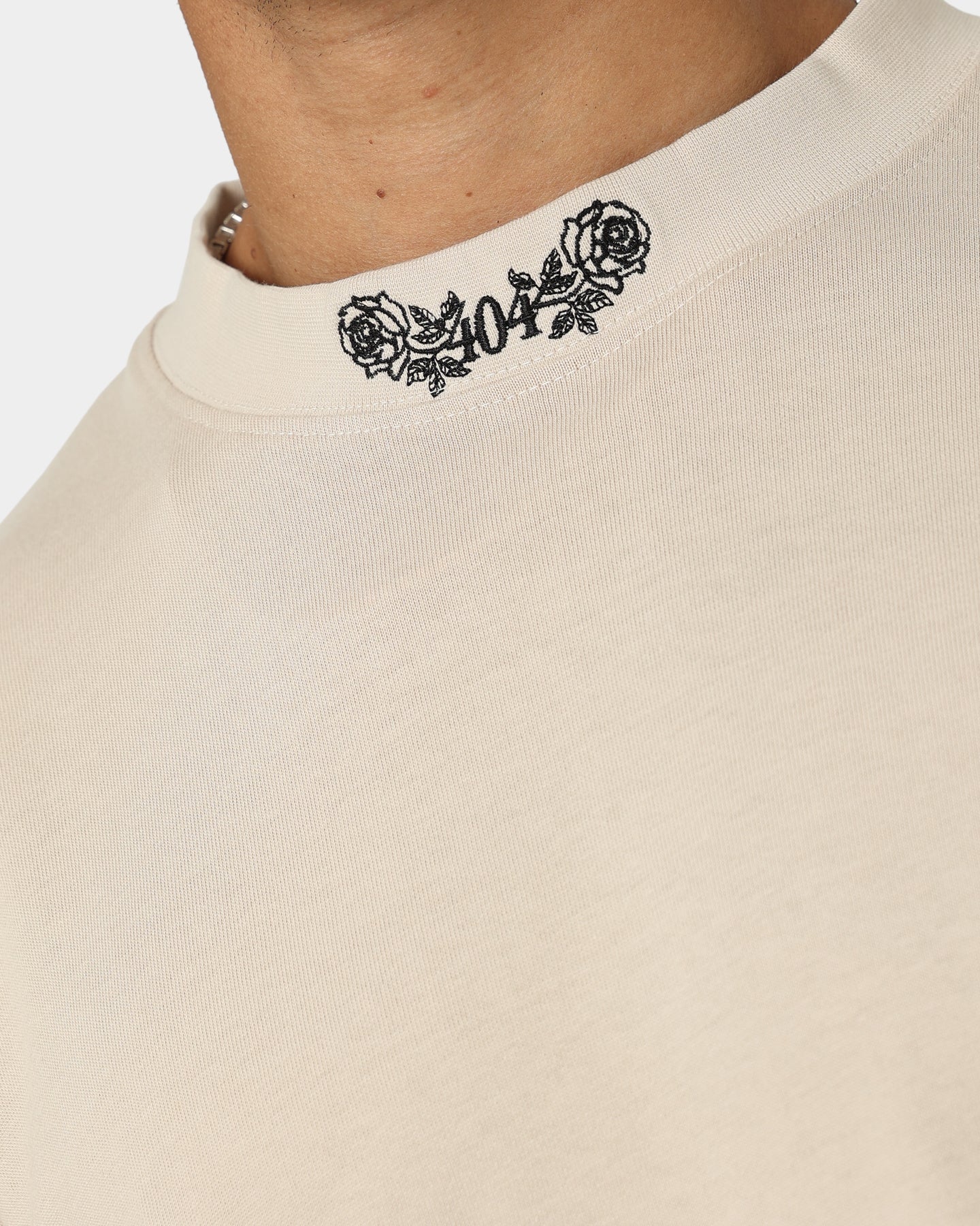 404 High Neck Long Sleeve T-Shirt for Women - Stone Color Basic Casual Top for Everyday Wear, Workout & Layering