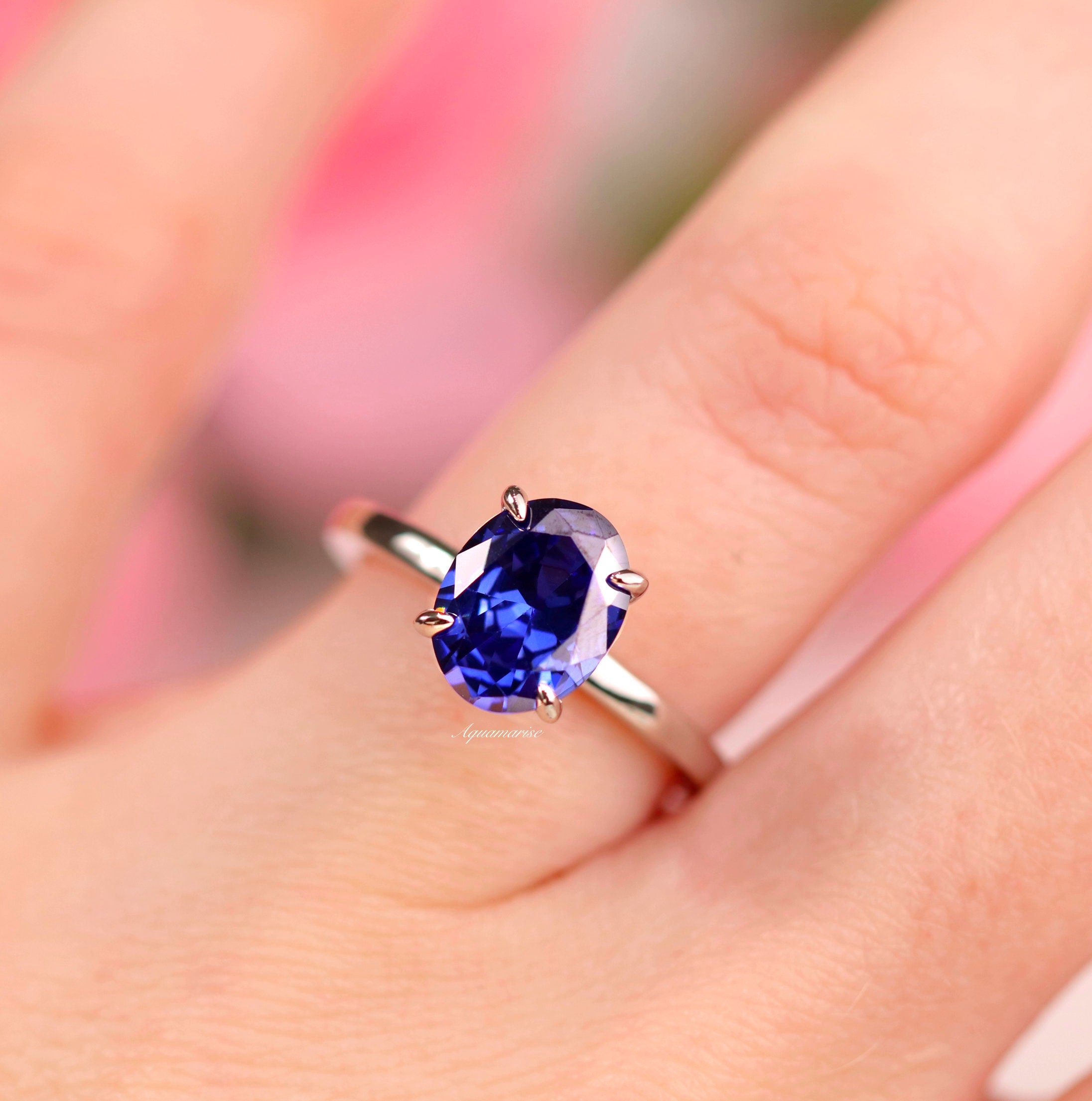 2CT Solitaire Tanzanite Ring in Sterling Silver - Elegant Blue Gemstone Jewelry for Engagement, Wedding & Anniversary Gifts
