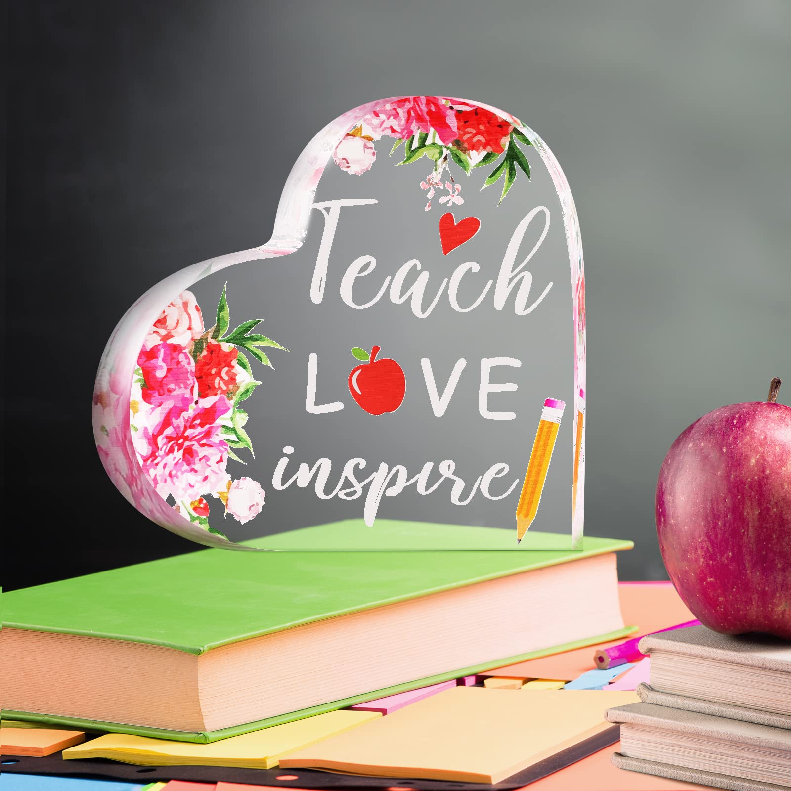 Best Teacher Ever Gift - Inspirational Paperweight for Graduation, Retirement & Back to School