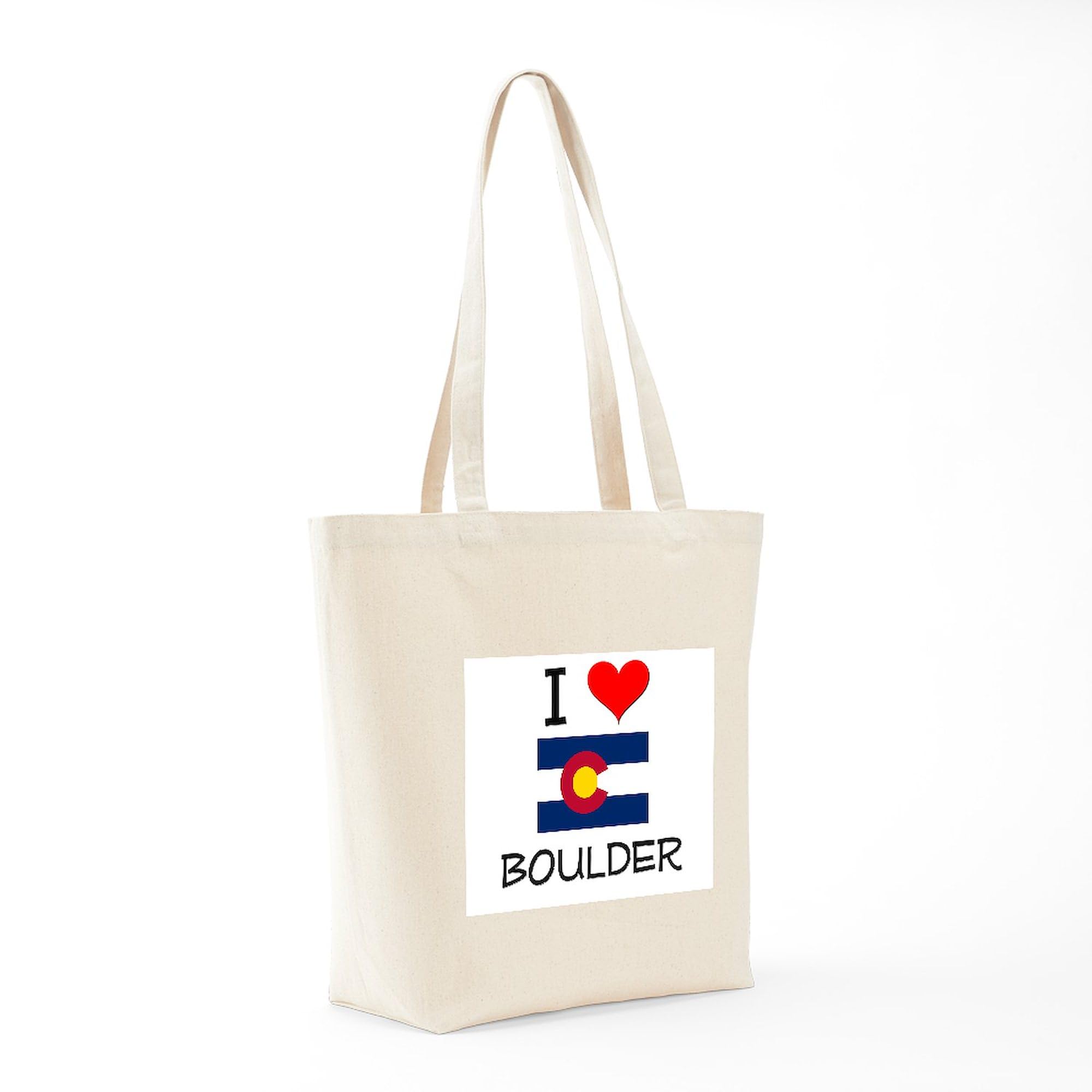 I Love Boulder Colorado Tote Bag - Natural Canvas Reusable Shopping Bag for Groceries, Beach & Travel | Eco-Friendly Cotton Tote