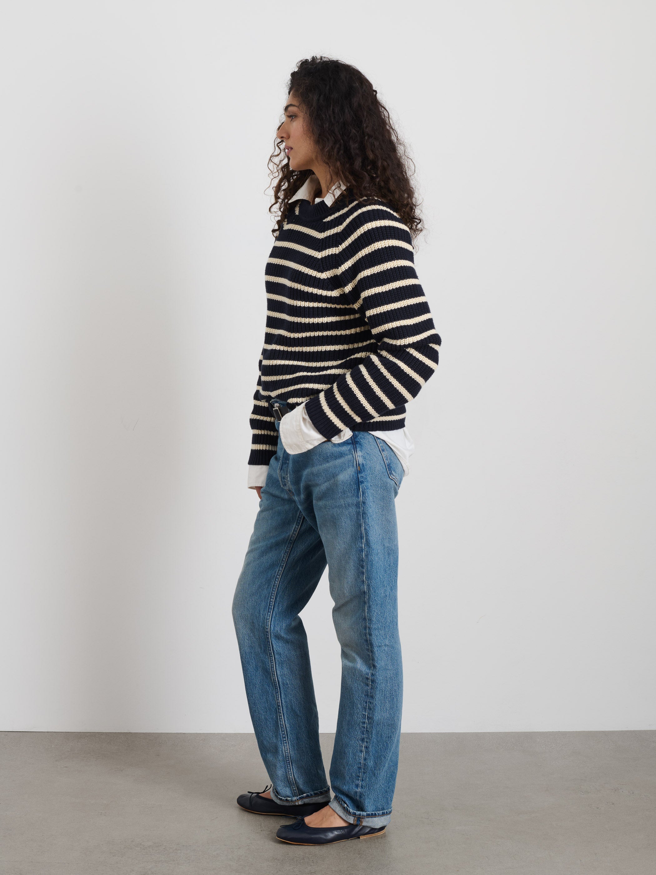 Amalie Striped Sweater for Women - Soft Knit Pullover with Long Sleeves - Perfect for Fall & Winter Layering, Office Wear and Casual Outfits