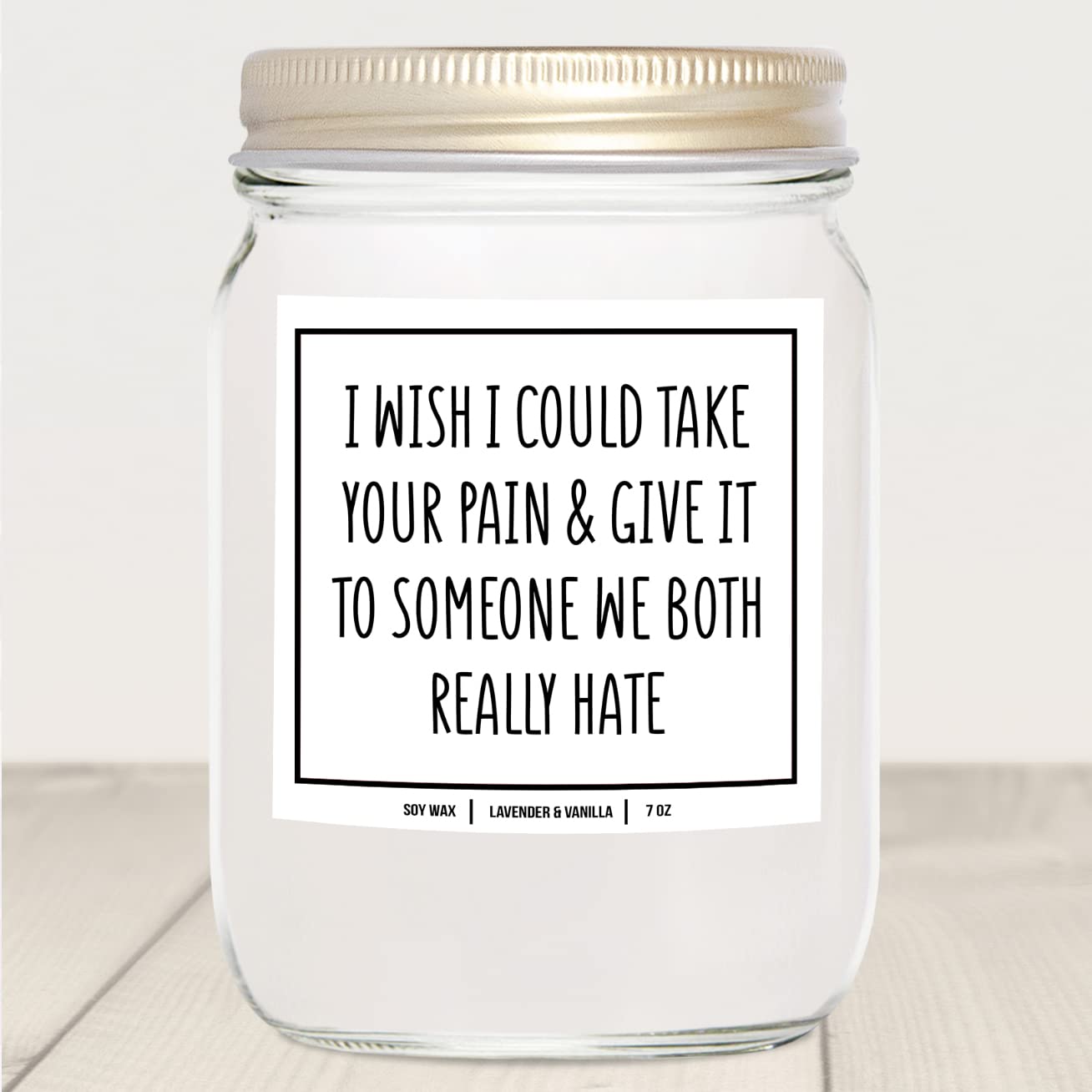 You Nique Designs Get Well Soon Candle - 7oz Lavender Vanilla Scented Soy Candle | Post Surgery Recovery Gift for Women, Divorce Support Gift | Relaxing Home Aromatherapy for Stress Relief & Healing