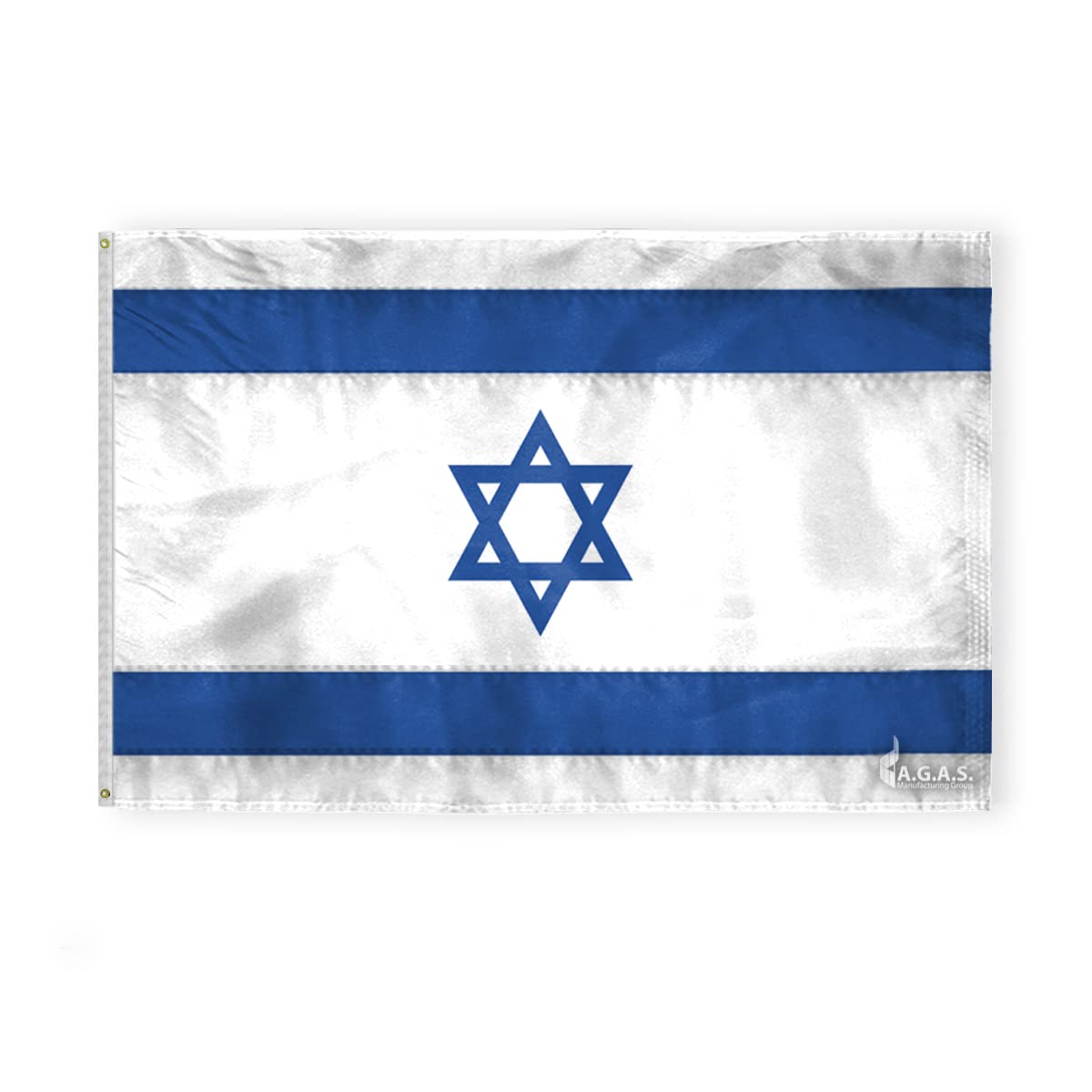 AGAS Flags 63”x86.6” Israel National Flag - Premium 200D Nylon with Embroidered Stars & Sewn Stripes - Perfect for Outdoor Display, Parades & Patriotic Events