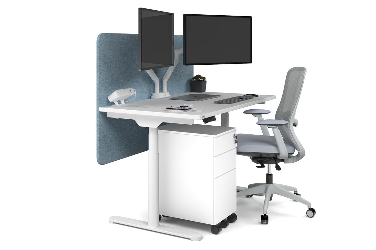 Flexi Premium Height Adjustable Single Workstation Desk - 1200L x 700W - Ergonomic Standing Desk for Home Office & Workspace