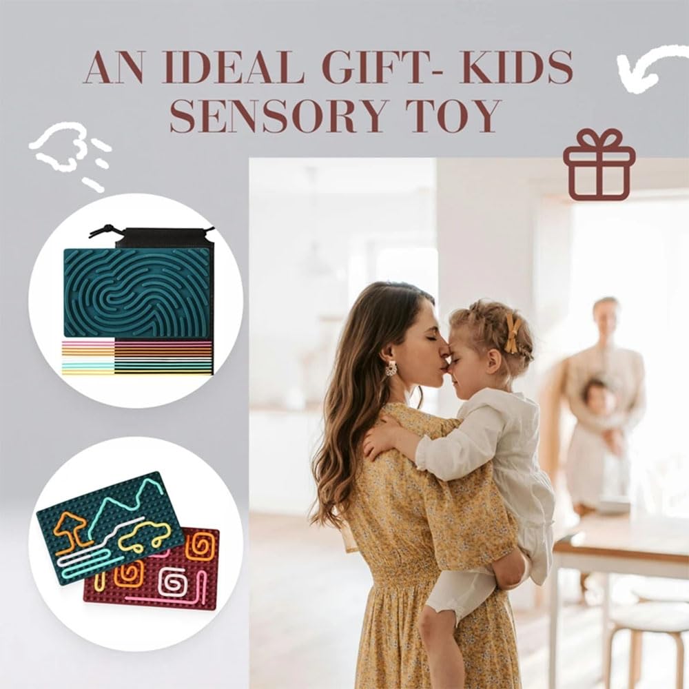 Sensory Activity Board for Kids & Adults - Double Sided Silicone Calming Toy for ADHD, Autism, Anxiety Relief - Stress Relief Sensory Toy for Children 3+ - Perfect for Home, Classroom & Therapy Use