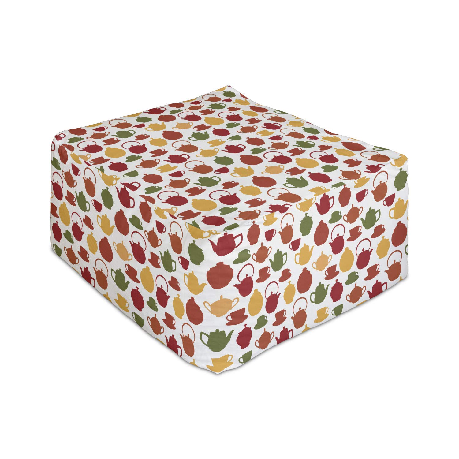 Ambesonne Tea Party Rectangle Pouf Ottoman - 25