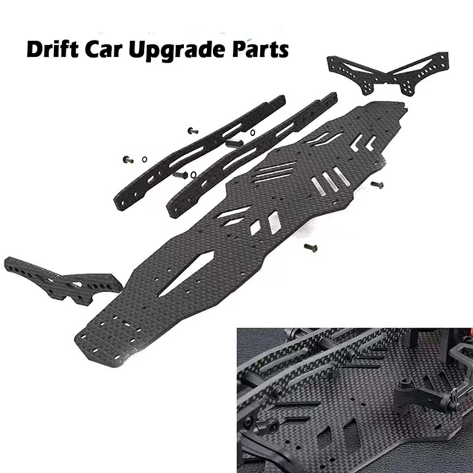 Carbon Fiber RC Car Chassis Upgrade Kit for RMX2.0S 1/10 Scale Drift Car - High Performance Replacement Parts for Racing & Drifting Scenes