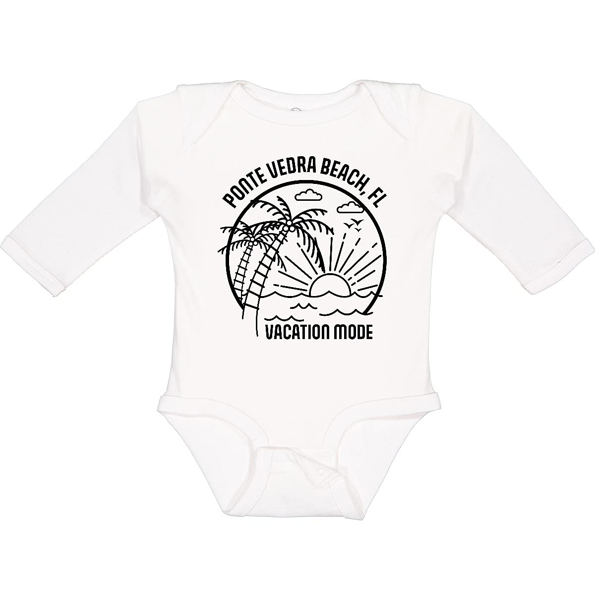 Inktastic Summer Vacation Mode Ponte Vedra Beach Florida Long Sleeve Baby Bodysuit - Perfect for Beach Trips, Family Photos & Casual Outings