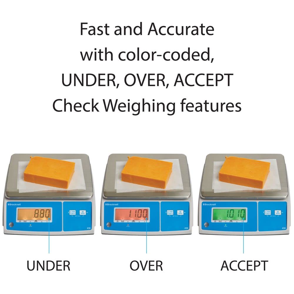 Brecknell 430-15 Precision Food Service Scale - 15 lb Capacity with 0.001 lb Accuracy | Perfect for Commercial Kitchens, Bakery Portioning & Deli Weighing