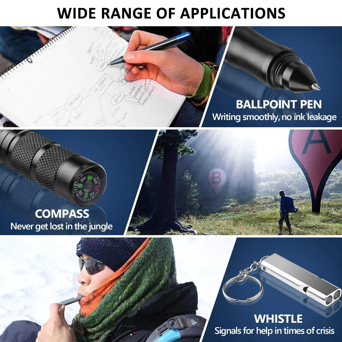 12 in 1 Multi Tool Tactical Pen - Ultimate EDC Survival Gear with Glass Breaker, Screwdriver & Stylus - Perfect for Outdoor Adventures, Emergency Situations & Everyday Carry
