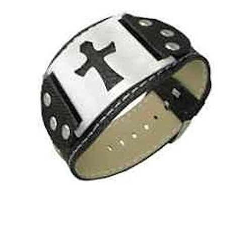 Stylish Wide Cross Leather Bracelet for Men & Women - Perfect for Everyday Wear, Gifts, and Religious Occasions