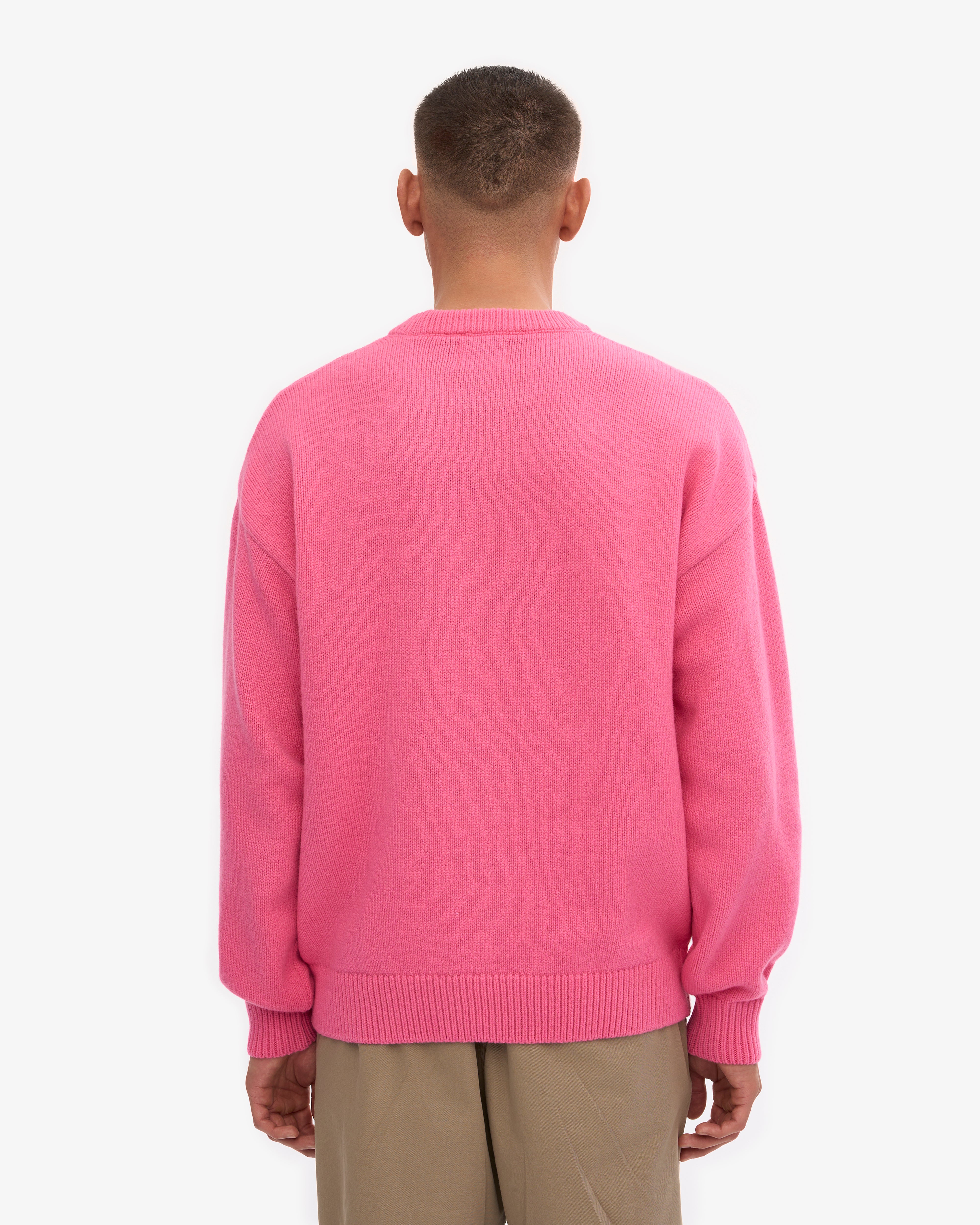 Oversized Merino Wool Crew Neck Sweater - Bubblegum Pink | Soft & Warm Winter Knitwear for Women | Perfect for Casual Outfits, Office Wear & Cozy Nights