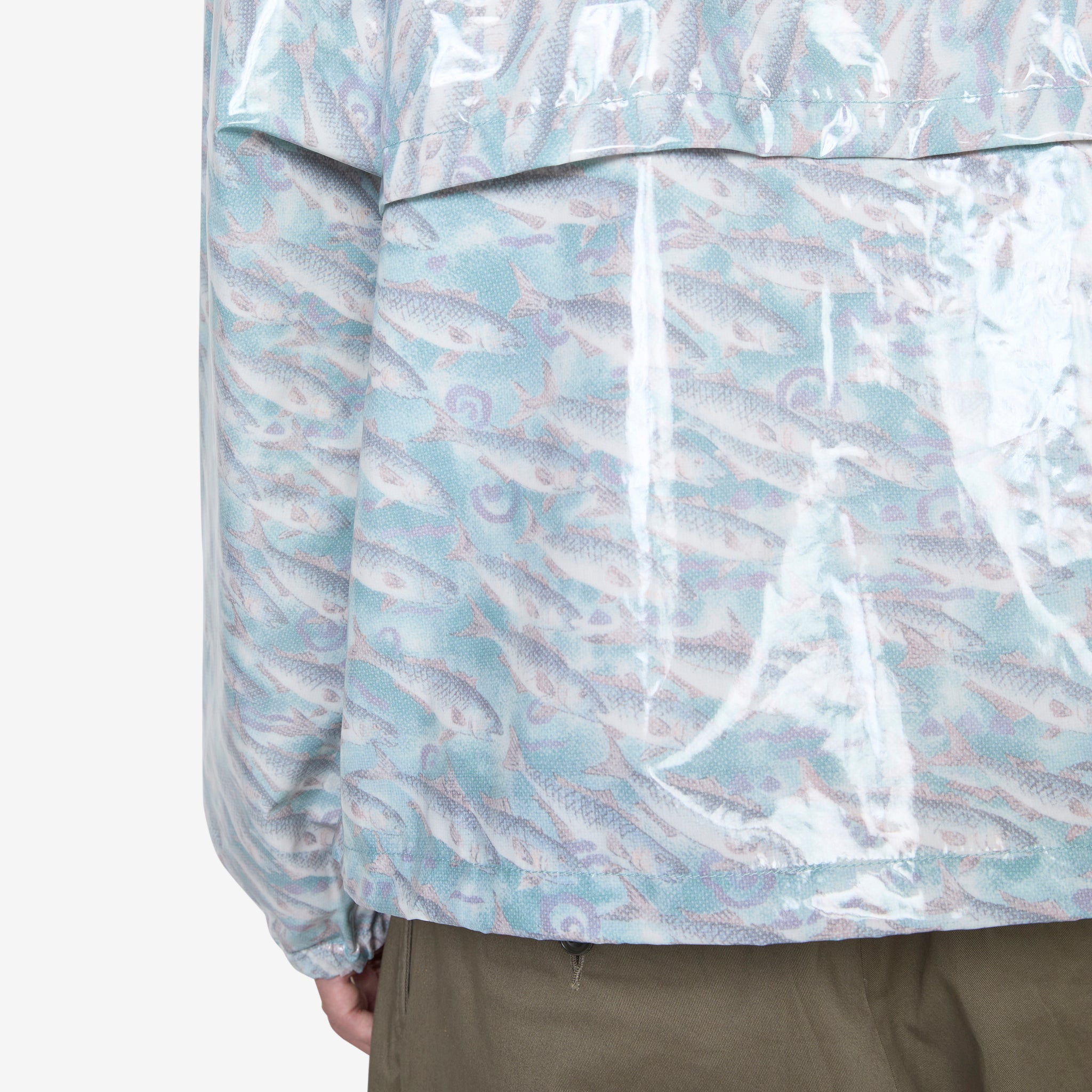 Men's 70D Nylon Cruiser Jacket with Waterproof Fish Print - Lightweight Windbreaker for Outdoor Fishing, Hiking & Casual Wear