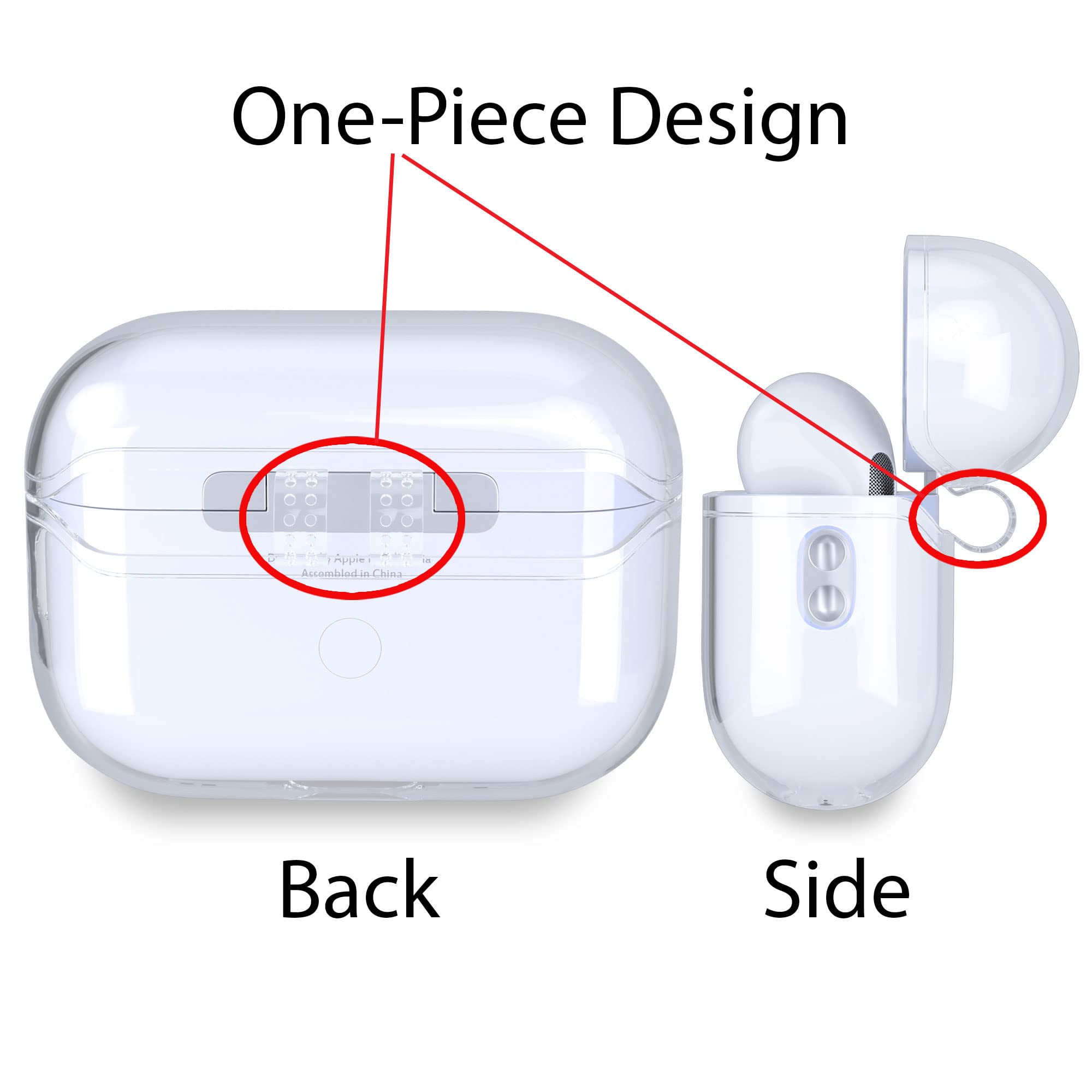 Personalized Clear AirPods Case for AirPods 4/3/Pro/2 - Custom Name Engraved Cover with Handwritten Style & Keychain Ring, Carabiner Clip for Travel, Gym, Work, and Daily Use