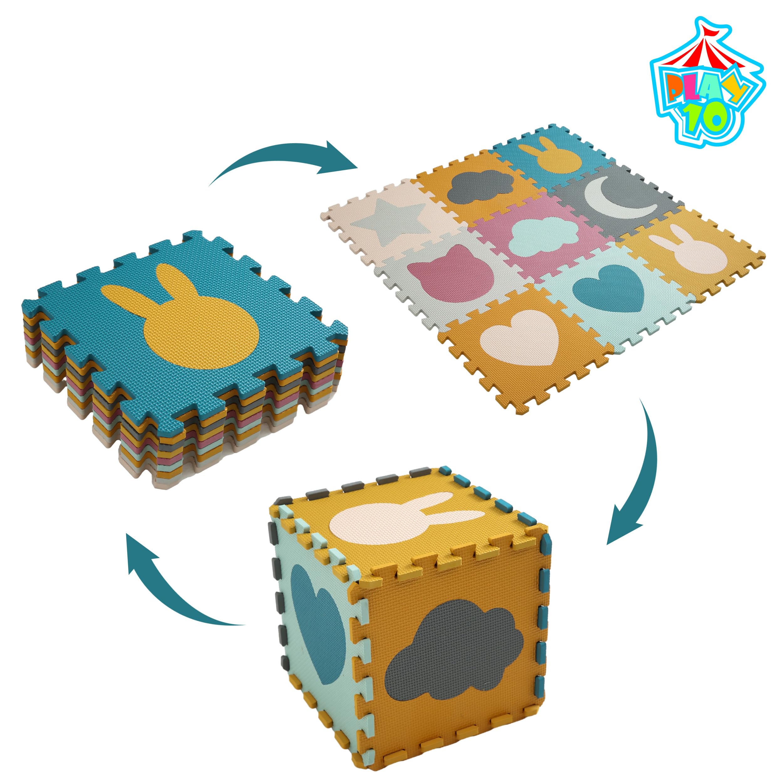 Non-Toxic Baby Play Mats for Floor - 9 Piece Foam Puzzle Play Mat for Toddlers & Infants - Soft, Safe & Educational Activity Mat for Crawling, Learning & Playtime at Home or Daycare