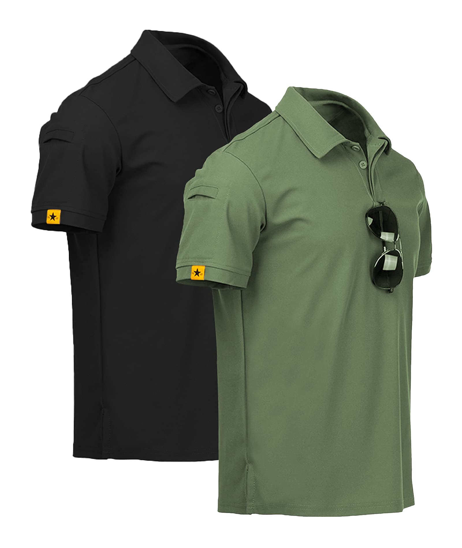 SECOOD Men's Short Sleeve Golf Shirts - Breathable Performance Polo for Golf, Tennis & Casual Wear - Moisture Wicking & UV Protection for Outdoor Sports & Summer Activities