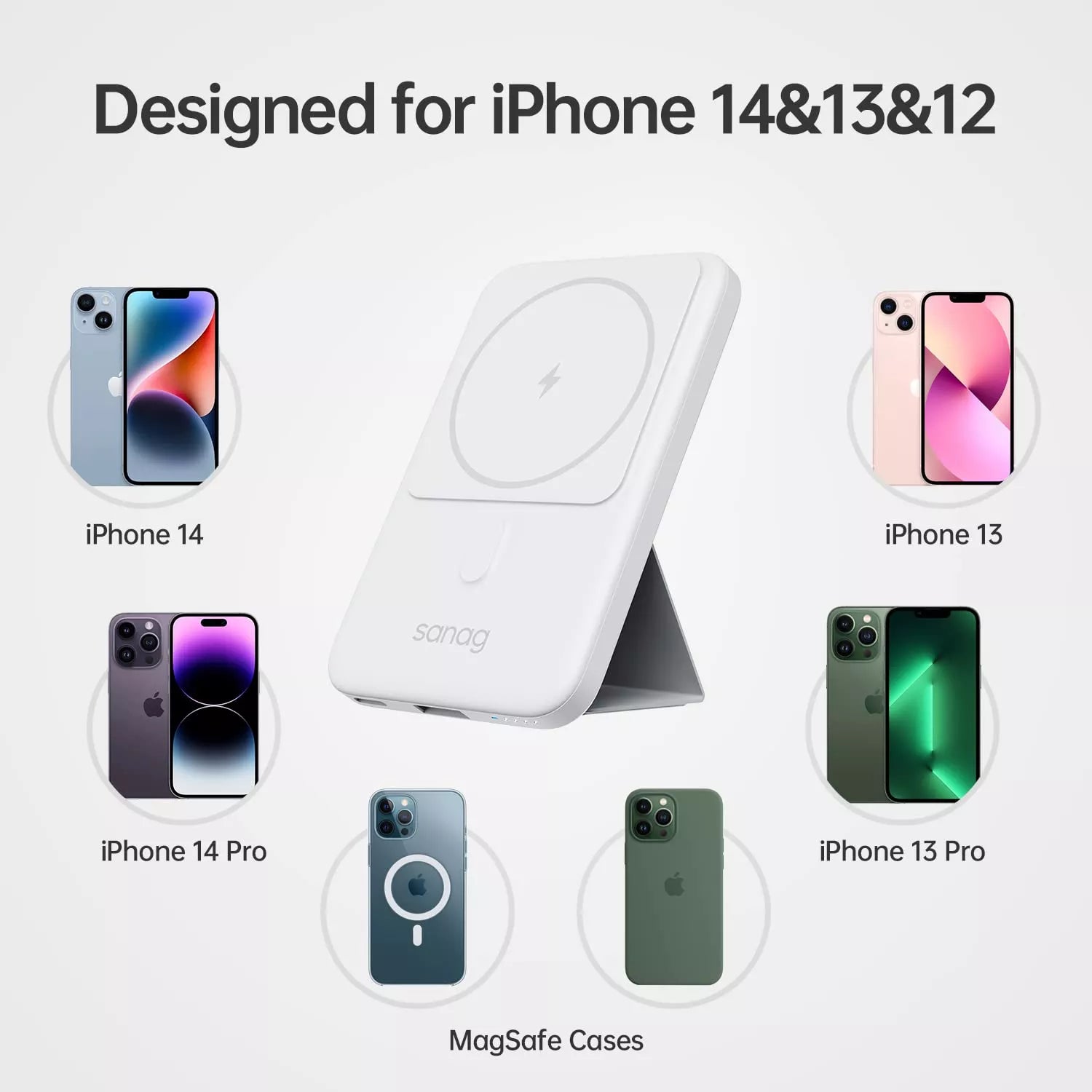Sanag C06 Magnetic Wireless Fast Charging Power Bank 10000mAh - Portable Battery Pack for iPhone 15/14/13/12, Samsung Galaxy, AirPods | Perfect for Travel, Camping & Emergency Charging