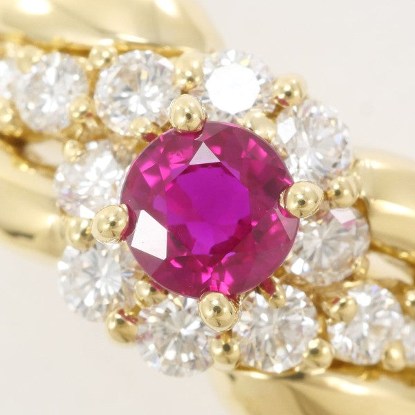 18K Yellow Gold Ruby and Diamond Ring for Women - Elegant Vintage Style Jewelry for Engagement, Wedding, Anniversary Gifts