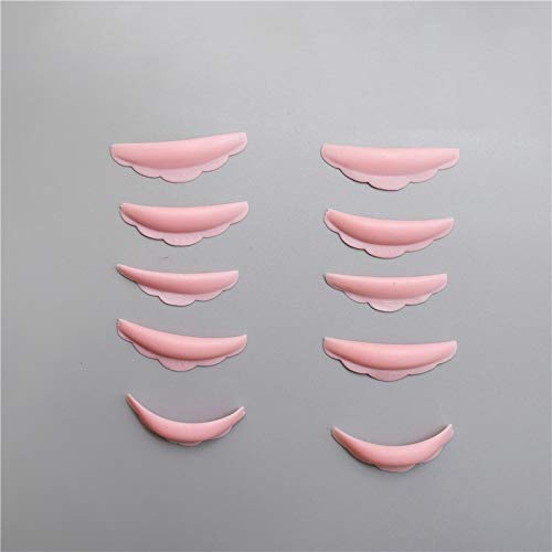 SOWUNO Professional Silicone Eyelash Perming Pads - 5 Pairs Soft DIY Eyelash Lifting Pads with Perm Rods for Home & Salon Use - Perfect for Lash Lift, Perm & Volume Enhancement Treatments