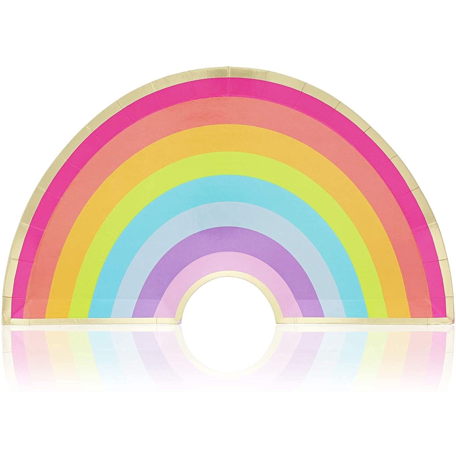 BLUE PANDA Unicorn Party Supplies - 48 Pack Rainbow Plates (10 x 5.5 Inches) for Birthday, Baby Shower & Themed Celebrations