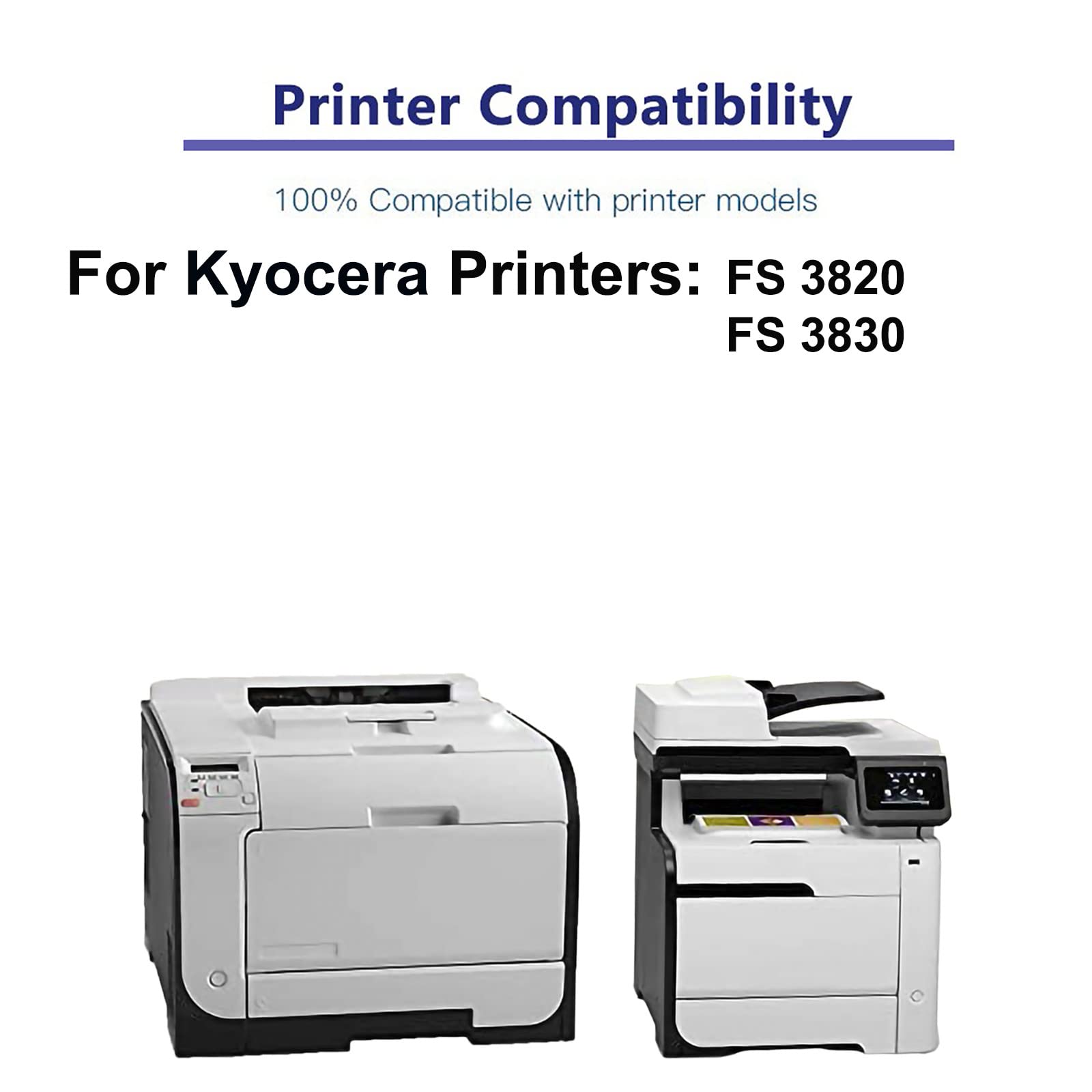 6-Pack High Capacity TK65/TK67 Compatible Toner Cartridge for Kyocera FS-3820 FS-3830 Printers - Black Ink Replacement for Office & Home Printing Needs