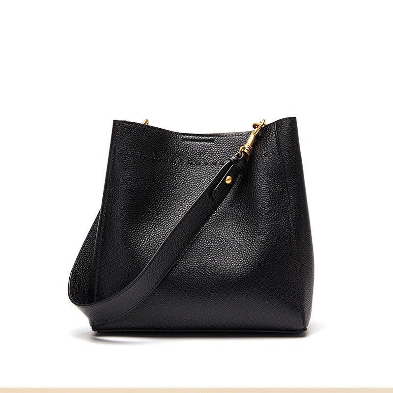 Stylish Versatile Leather Bucket Bag for Women - Fashionable Crossbody & Shoulder Bag - Perfect for Work, Travel & Everyday Use