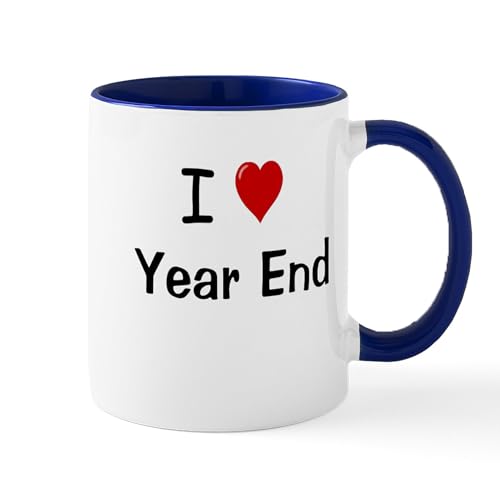 White/Navy Inside - I Love Year End Financial Accounting Mug