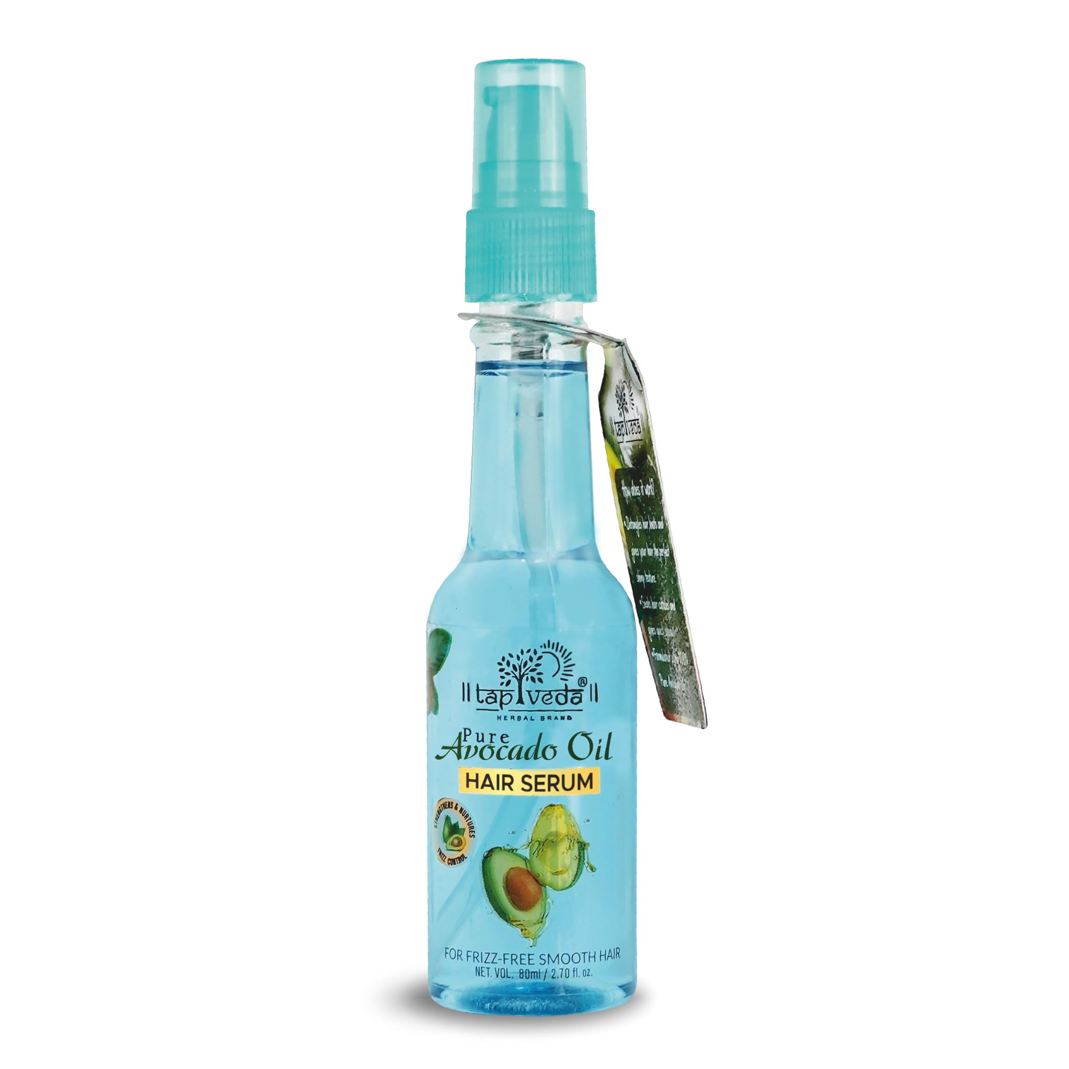 Tapveda Pure Avocado Oil Hair Serum 80ml - Frizz Control & Smoothing Treatment for All Hair Types (Men & Women) | Perfect for Daily Hair Care, Heat Protection & Styling