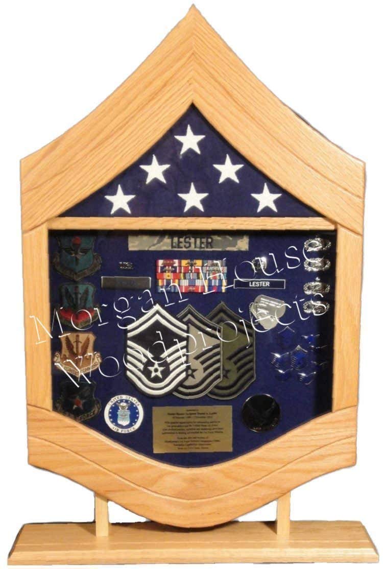 E-8 Air Force Senior Master Sergeant (SMSgt) Shadow Box - Military Retirement Display Gift for Veterans - Perfect for Retirement Ceremonies, Office Decor & Military Tributes