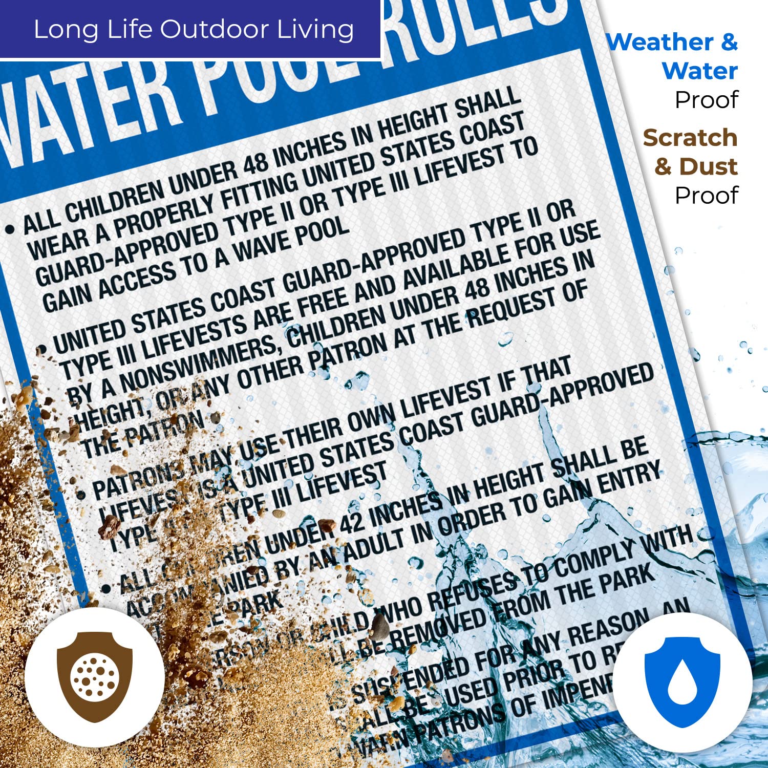 Ohio Pool Safety Signs - 24x30 Inches Water Rules Sign, Compliant with State of Ohio Pool Code | 3M EGP Reflective .080 Aluminum, Fade Resistant | Made in USA | Perfect for Public Pools, Water Parks & Backyard Swimming Areas