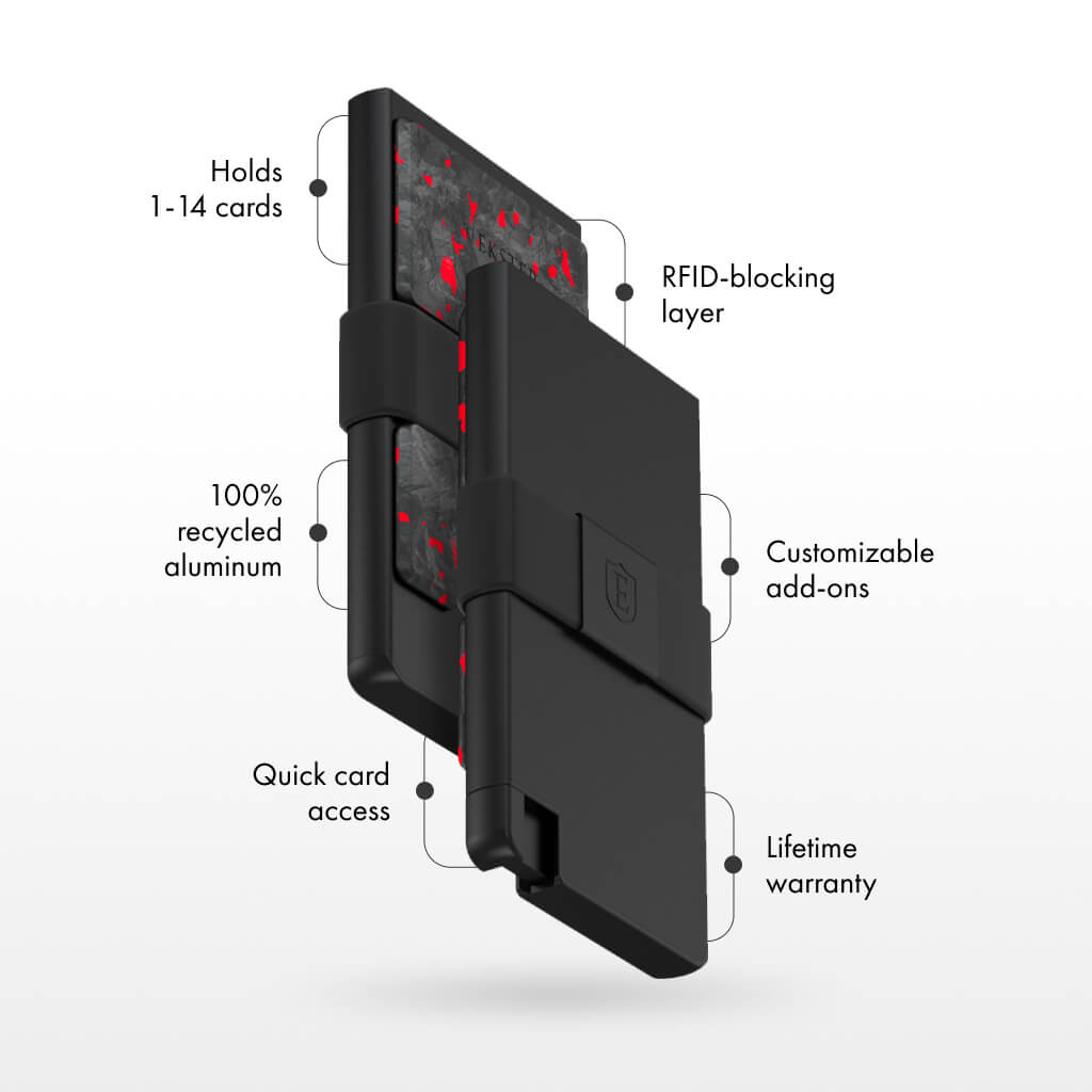 Ekster Pro RFID Blocking Aluminum Card Holder - Slim Minimalist Wallet for Men & Women - Perfect for Travel, Business & Everyday Carry