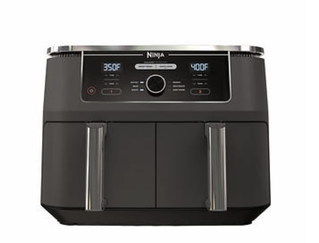 Ninja Foodi 6-in-1 10-Quart XL DualZone Air Fryer with 2 Independent Baskets - Smart Finish, Match Cook, Roast, Broil & Dehydrate - Perfect for Family Dinners, Meal Prep & Healthy Cooking (Model AD350CO)