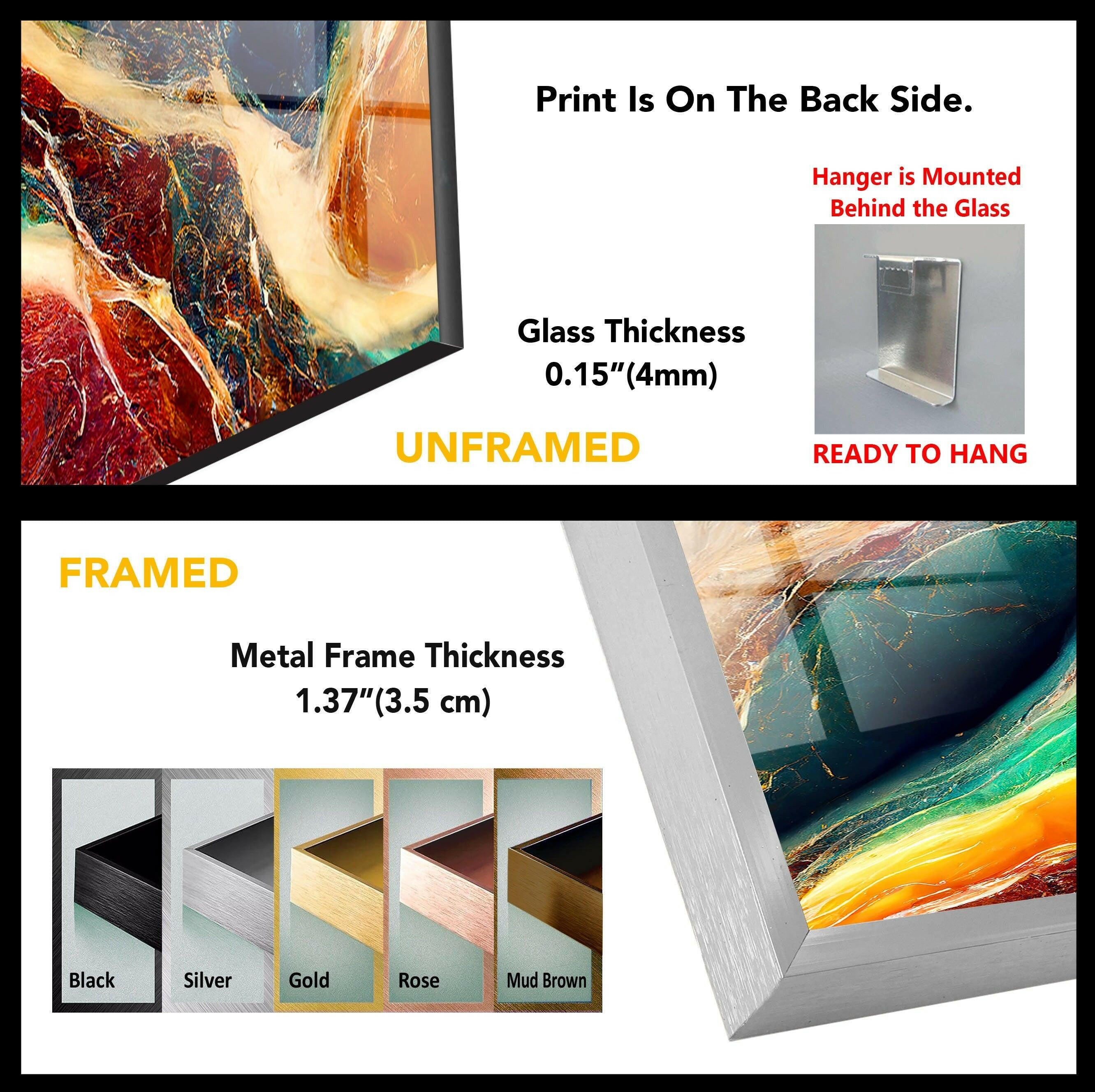 Vibrant Abstract Onyx Marble Glass Wall Art - Modern Home Decor for Living Room, Bedroom & Office