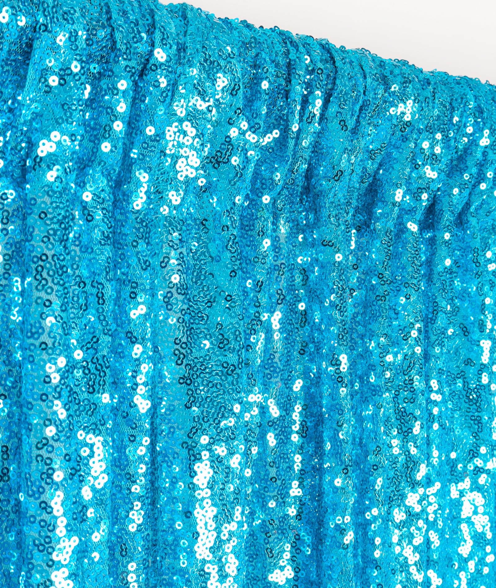 ShinyBeauty 10ft x 4ft Turquoise Sequin Backdrop Curtain - Glitter Photo Booth Background for Weddings, Birthdays, Christmas Parties | Perfect for Event Decor, Stage Design & Social Media Backdrops