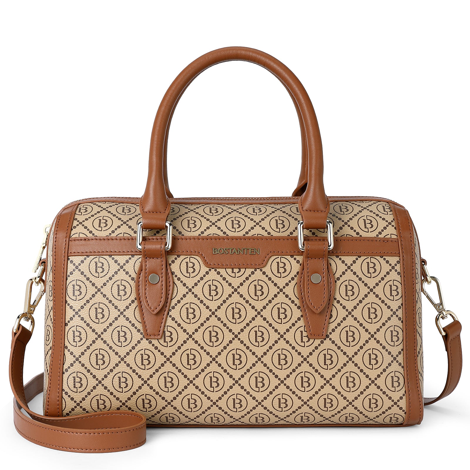 BOSTANTEN Women's Genuine Leather Tote Bag - Designer Top Handle Crossbody Purse for Work, Travel & Everyday Use