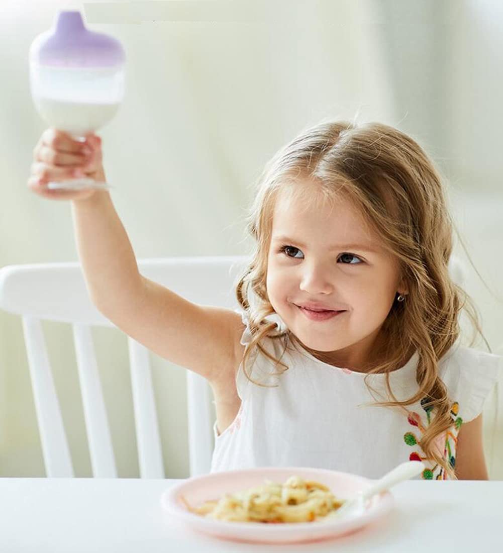 **Purple Plastic Sippy Cup with Lid - Wine Glass Style for Baby & Kids - Perfect for Milk, Juice & Beverages - Ideal for Birthday Parties, Christmas & New Year Celebrations**