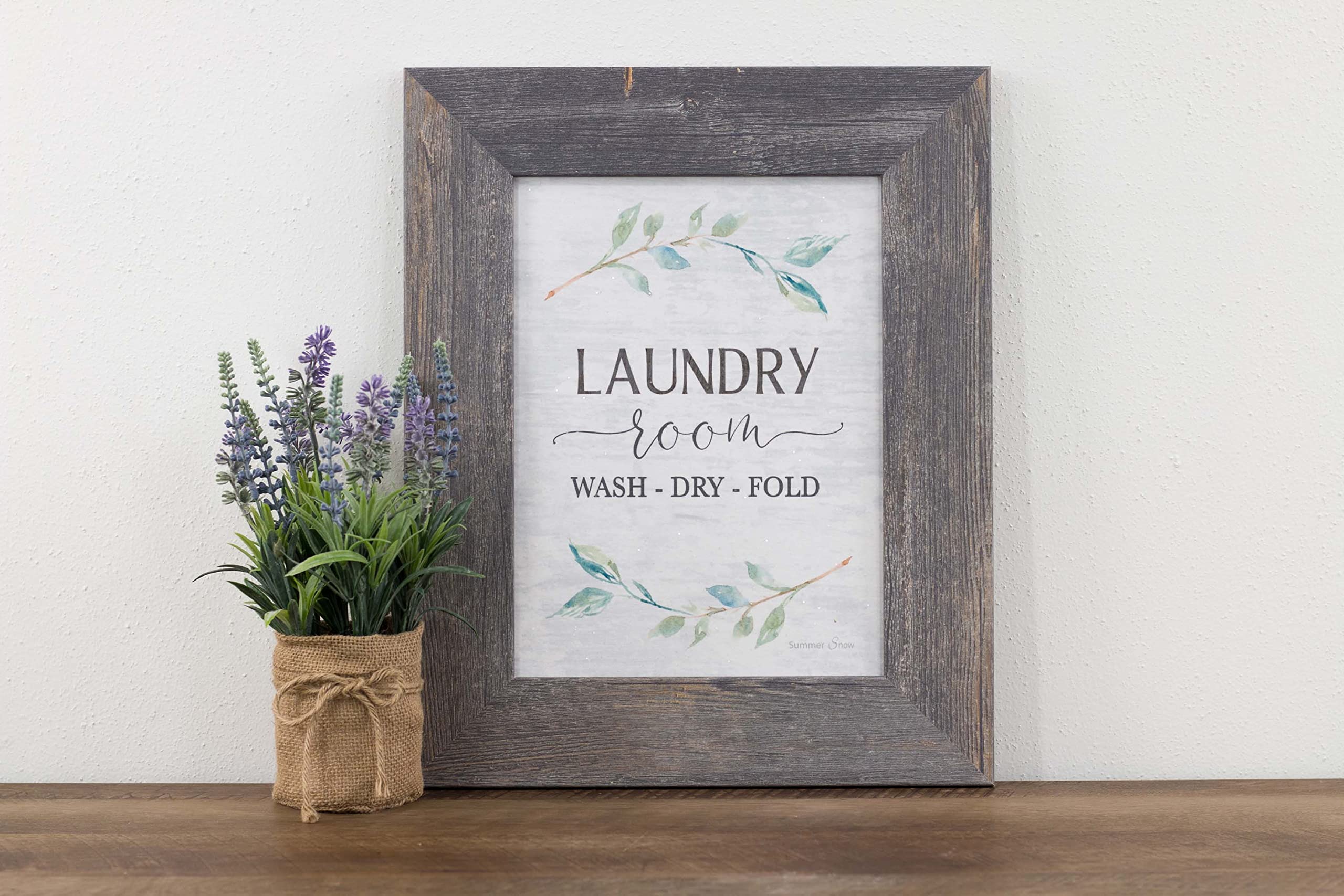 Green and Gray Framed Laundry Room Wall Art Decor - Perfect for Home, Apartment, and Laundry Room Decoration