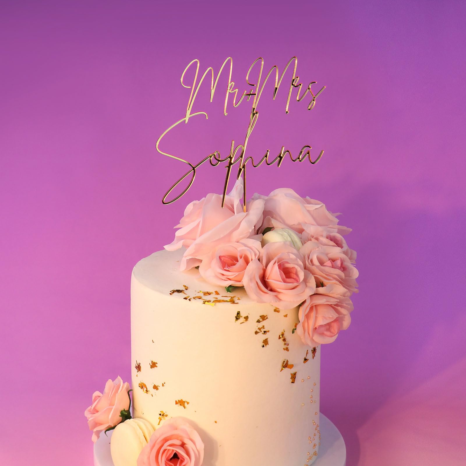Custom Acrylic Wedding Cake Topper - Personalized Bride & Groom with 12 Color Options | Perfect for Anniversaries, Weddings & Special Celebrations