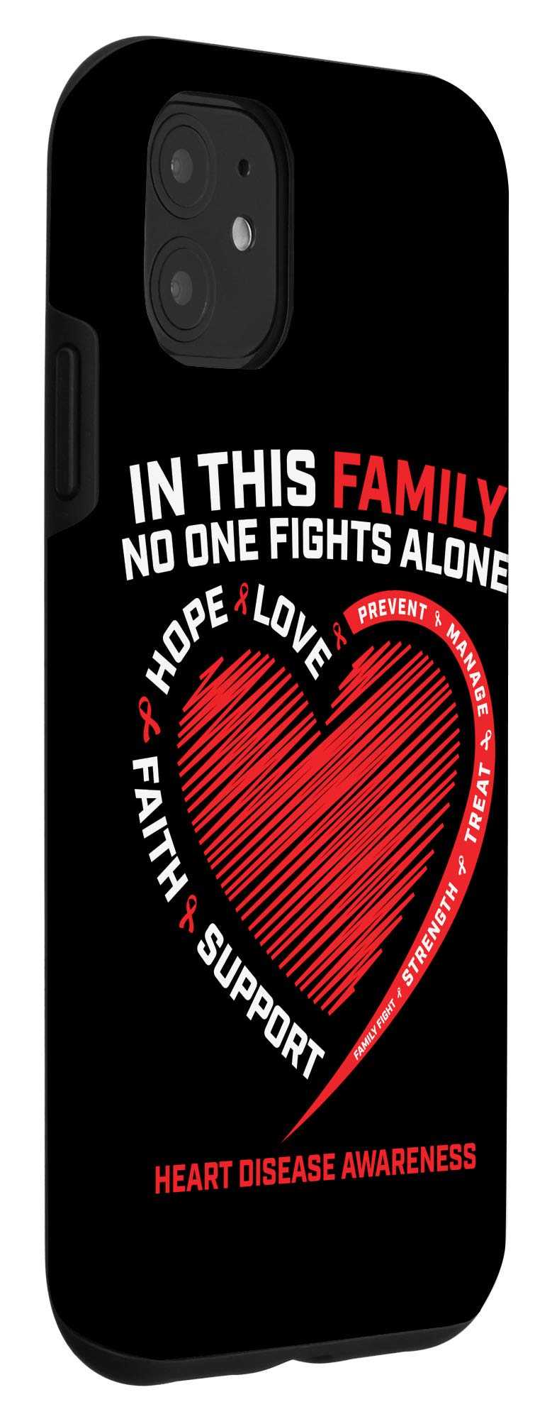 iPhone 11 Heart Disease Awareness Phone Case - Durable Protective Cover for Daily Use, Work, and Travel