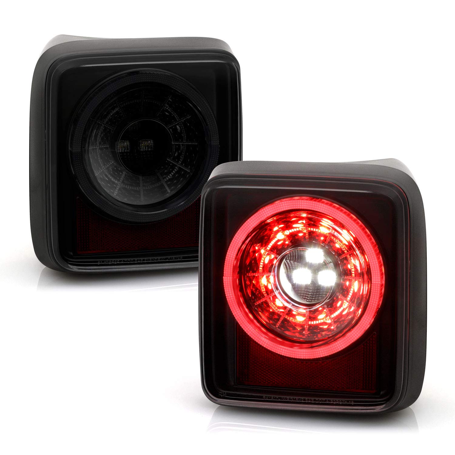 AKKON LED Tail Lights for 2018-2022 Jeep Wrangler JL - Smoked Black Sequential Turn Signal Brake Lights (Halogen Style) - Perfect for Off-Roading & Night Driving Safety