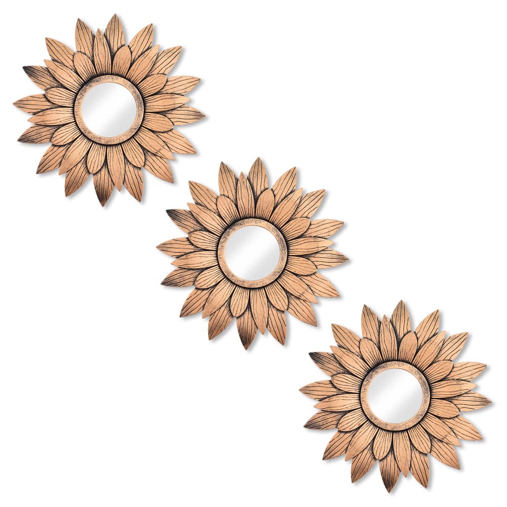 Stylish Set of 3 Round Wall Mirrors for Bedroom & Living Room Decor | Modern Circle Mirror Wall Art | Perfect for Home, Office, and Entryway Decoration