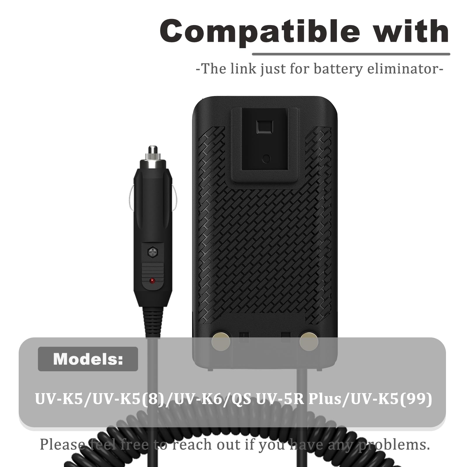 UV-K5 Battery Eliminator Car Charger 1600mAh DC 12V - Compatible with UV-K5, UV-K6, and UV-K5 8 Ham Radios - Perfect for Road Trips, Emergency Communication, and Outdoor Adventures
