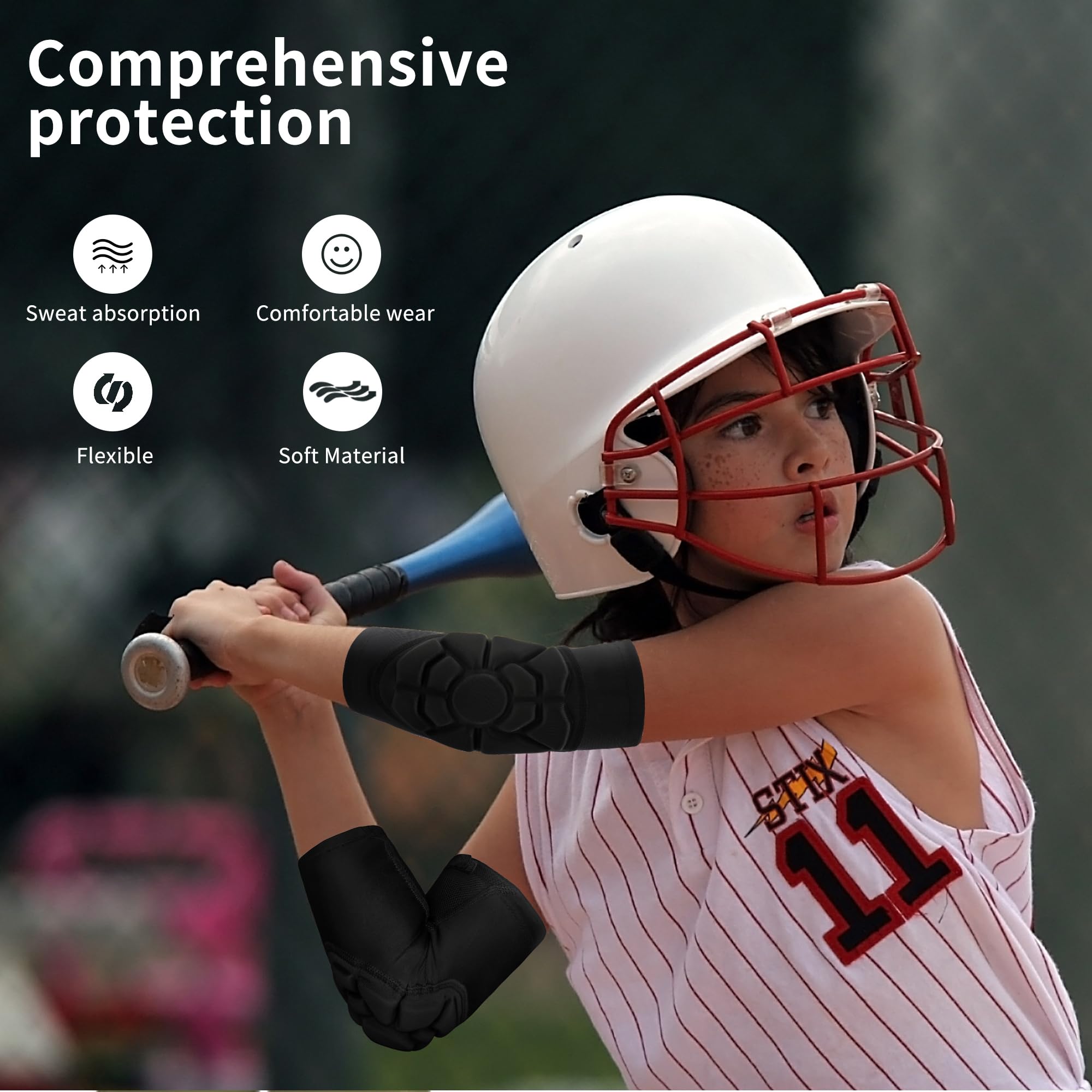 **Kids & Youth Knee & Elbow Pads Set - Thickened Compression Support Sleeves for Basketball, Football, Volleyball, Wrestling & Snowboarding - Protective Gear for Sports & Outdoor Activities**    *(Use for: Basketball practice, football training, volleyball games, wrestling matches, snowboarding adventures, and other high-impact sports to prevent injuries and provide joint support.)*