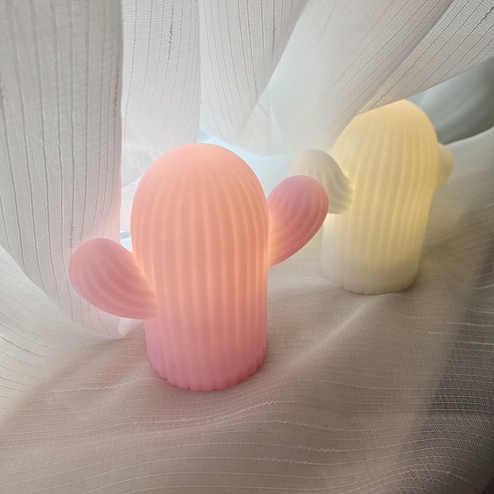 Cute Cactus Night Light - Kawaii Aesthetic Room Decor, Dimmable Nursery Nightlight for Baby Girls & Teens, Soft Pink Breastfeeding Lamp for Women (Perfect for Bedrooms, Nurseries & Cozy Spaces)