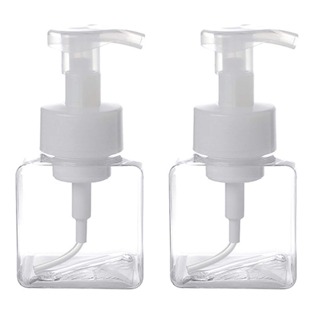 2 Pack Refillable Bubble Maker Bottle Pump Dispenser - Empty Plastic Containers for Soap, Lotion & Liquid - Perfect for Kids Play, Party Favors & DIY Refills