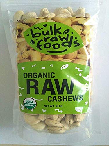 Organic Raw Whole Cashews 6 Pounds - Unsalted, Premium Large Cashew Nuts, Gluten-Free, Non-GMO, Vegan Snacks by BulkRawFoods - Perfect for Healthy Snacking, Baking, Trail Mix & Gift Baskets