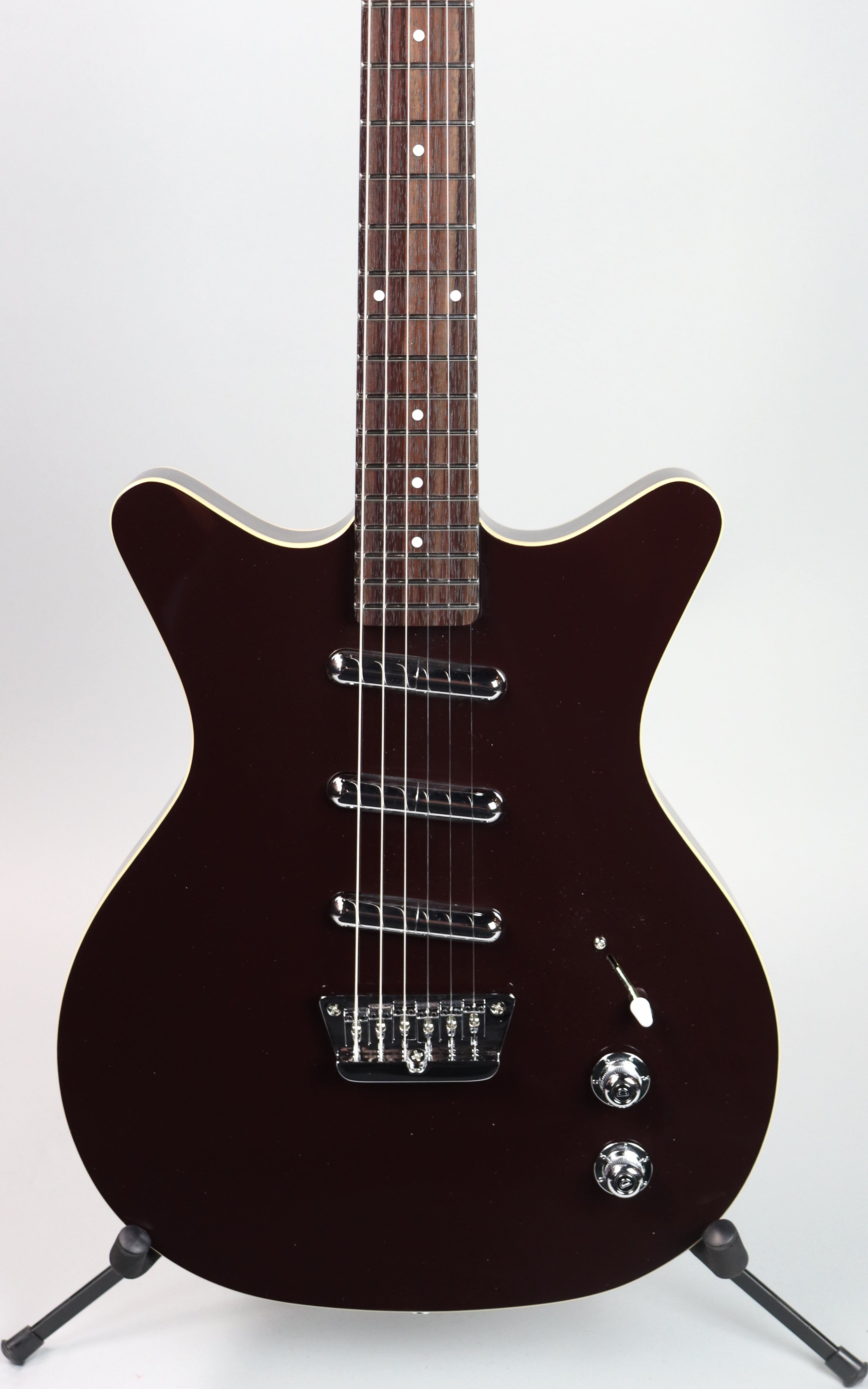 Danelectro '59 Triple Divine Dark Burgundy Electric Guitar - Vintage Style for Rock, Blues & Jazz Musicians - Perfect for Stage Performances & Studio Recording